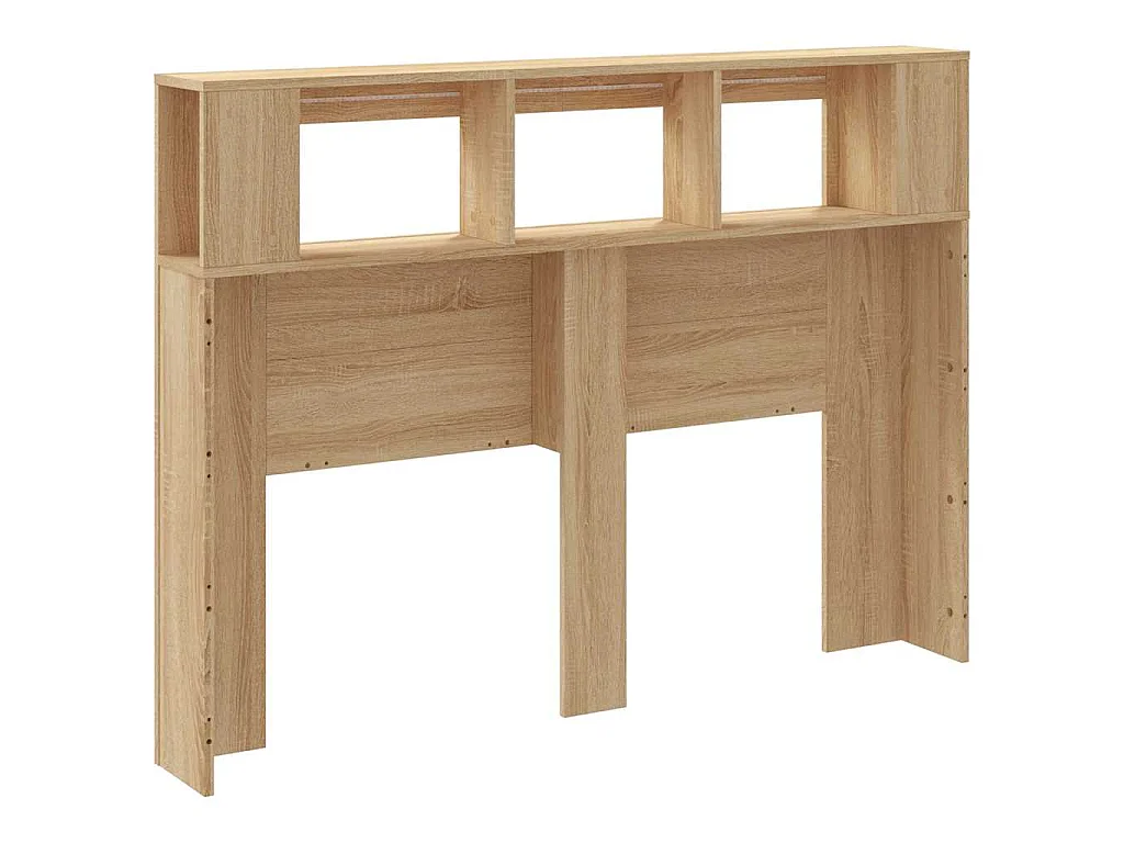 Cabecero LED madera ingeniería roble Sonoma 140x18,5x103,5 cm