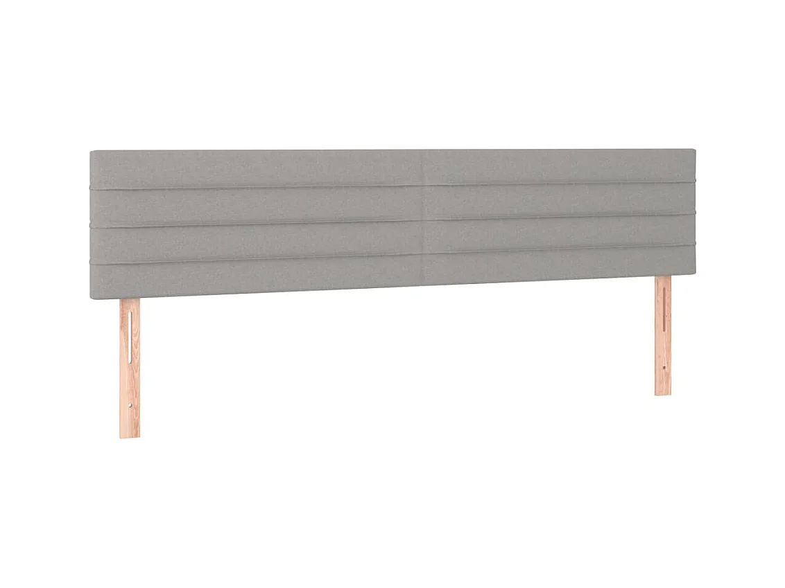 Testiera a LED Grigio Chiaro 180x5x78/88 cm in Tessuto