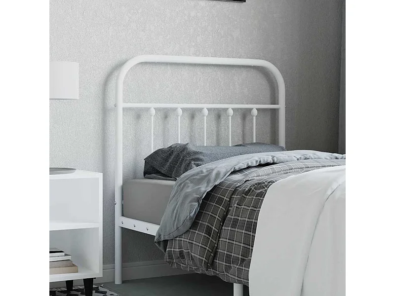 Tête de lit métal blanc 90 cm