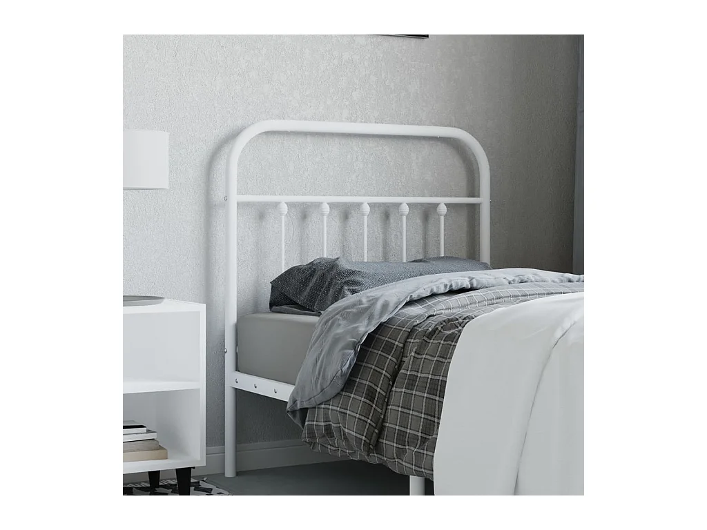Tête de lit métal blanc 90 cm