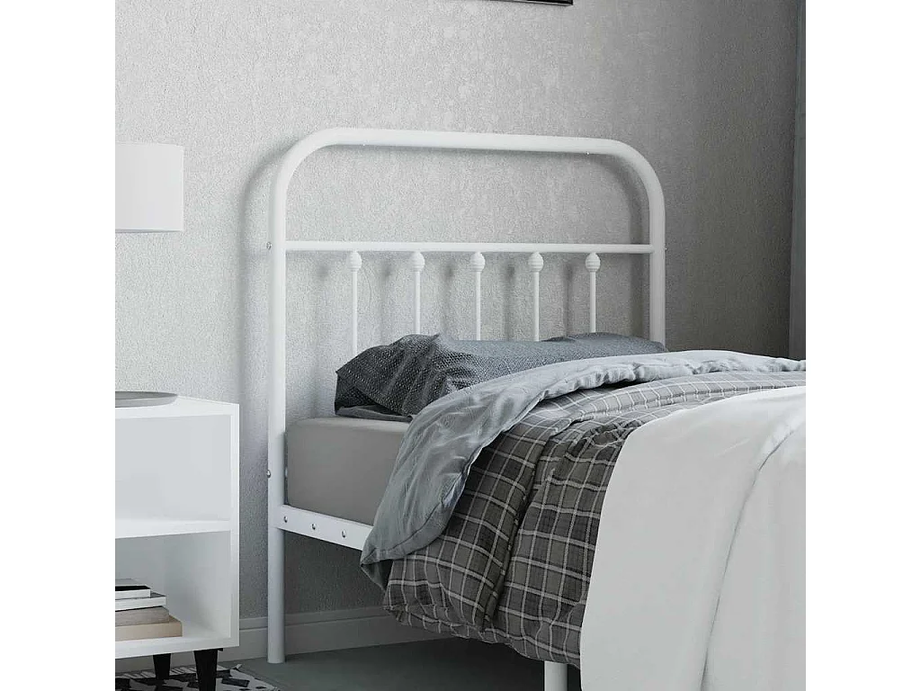 Tête de lit métal blanc 90 cm