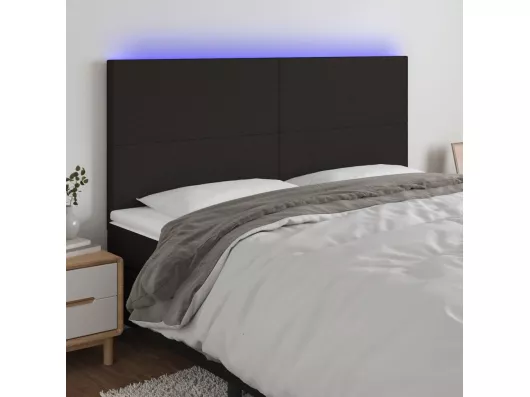 Kauf Unique LED Kopfteil Schwarz 180x5x118/128 cm Stoff