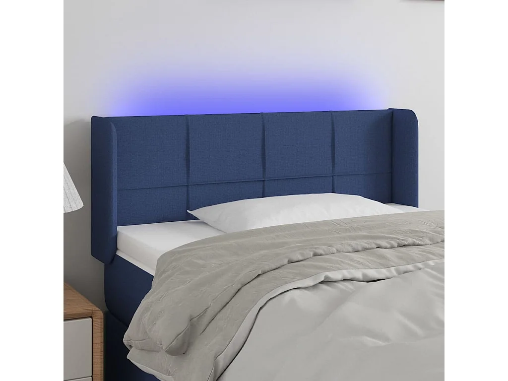 Testiera a LED Blu 93x16x78/88 cm in Tessuto