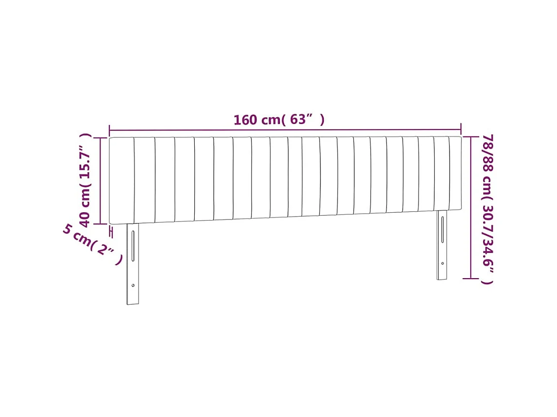 LED Kopfteil Dunkelgrau 160x5x78/88 cm Stoff