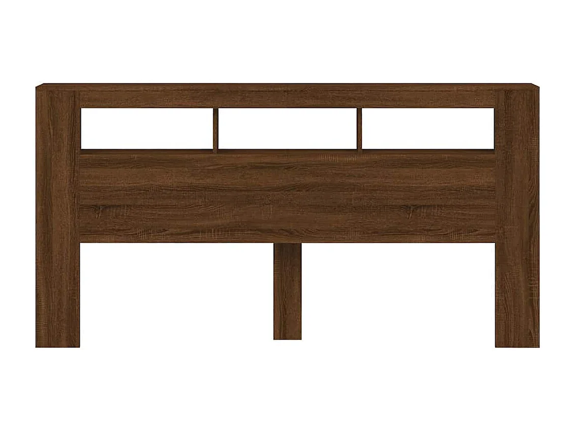 LED-Kopfteil Braun Eichen-Optik 200x18,5x103,5 cm Holzwerkstoff