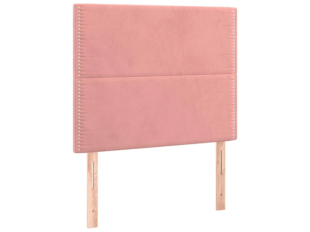 Hoofdbord LED 90x5x118/128 cm fluweel roze