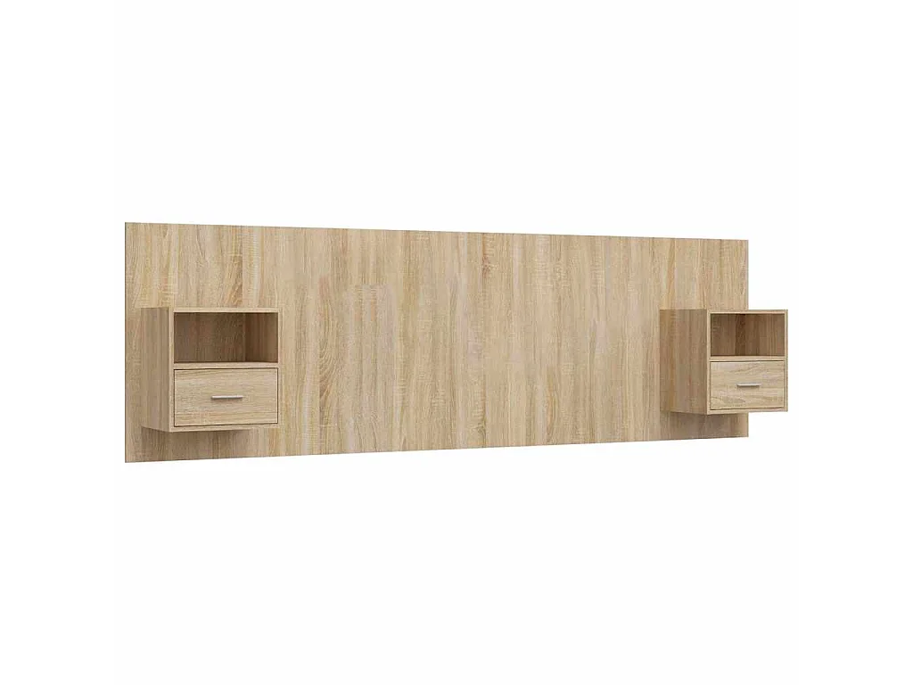 Hoofdbord met kastjes bewerkt hout sonoma eikenkleurig