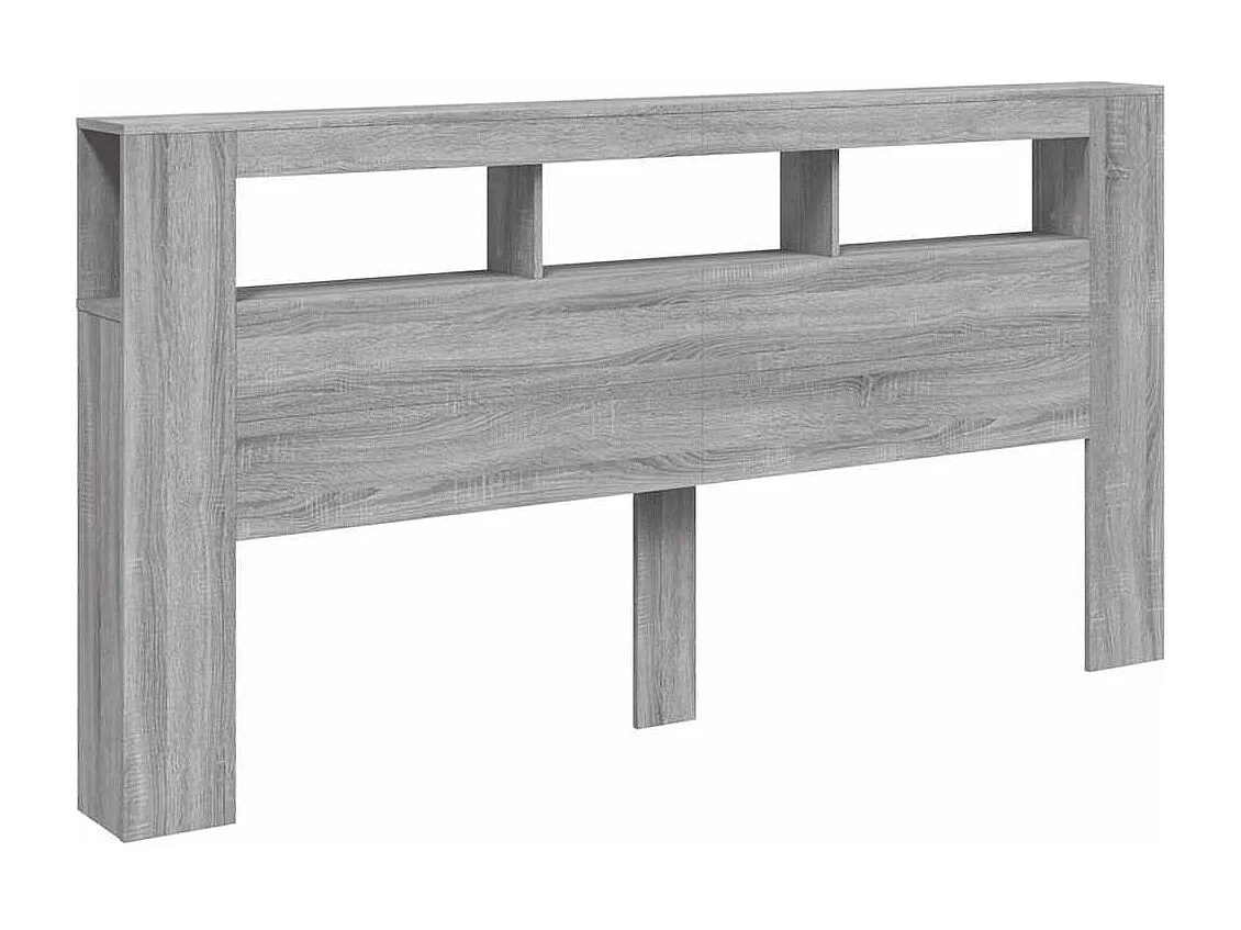 LED-Kopfteil Grau Sonoma 200x18,5x103,5 cm Holzwerkstoff