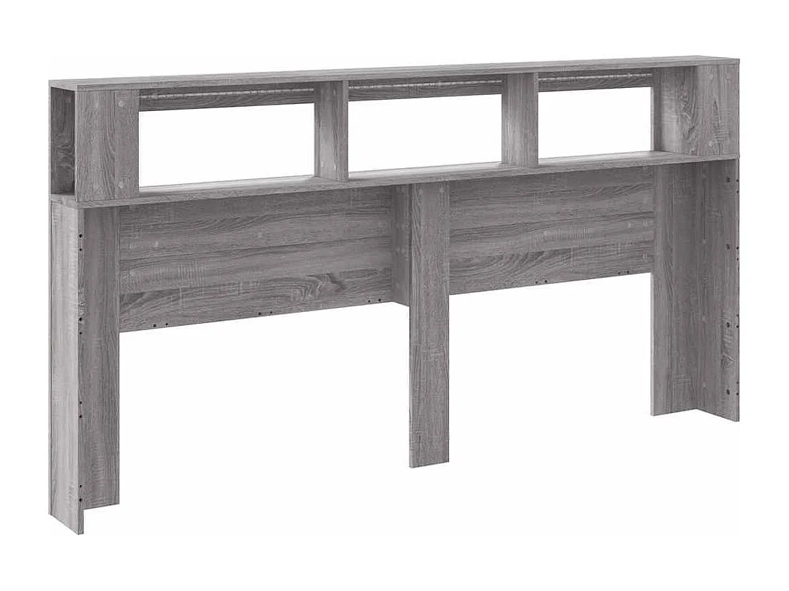 LED-Kopfteil Grau Sonoma 200x18,5x103,5 cm Holzwerkstoff