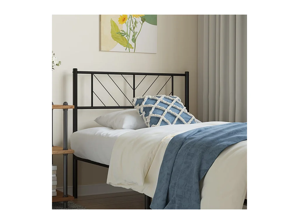 Tête de lit métal noir 90 cm