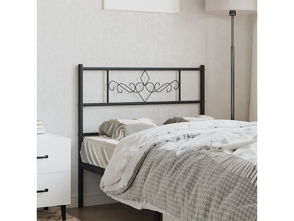 Tête de lit métal noir 90 cm