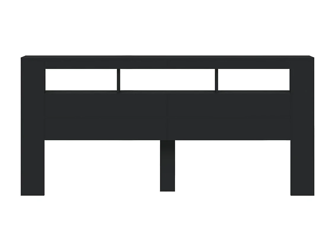 LED-Kopfteil Schwarz 220x18,5x103,5 cm Holzwerkstoff