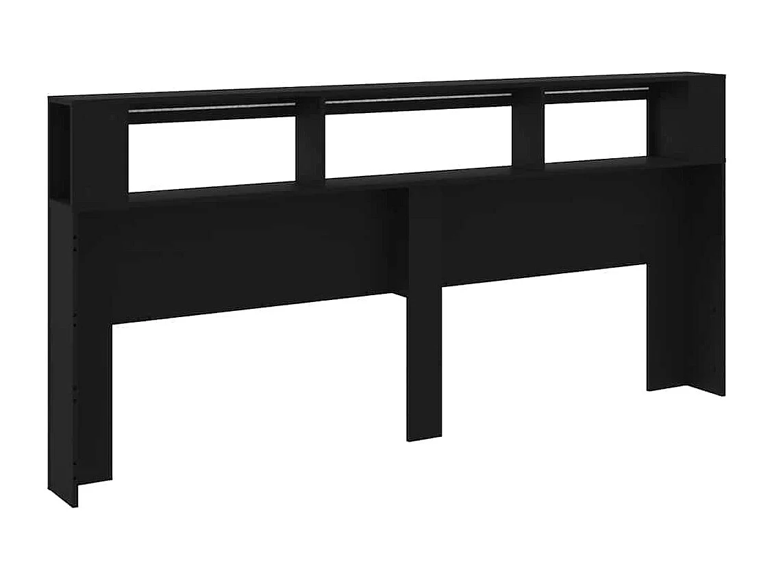 LED-Kopfteil Schwarz 220x18,5x103,5 cm Holzwerkstoff