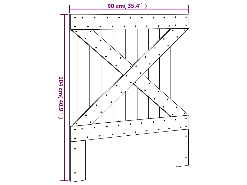 Tête de lit 90x104 cm bois massif de pin