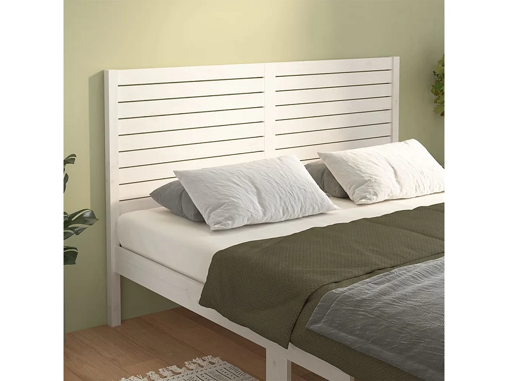 Tête de lit Blanc 141x4x100 cm Bois massif de pin