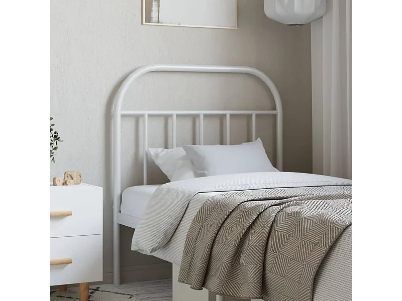 Cabeceira de cama 80 cm metal branco