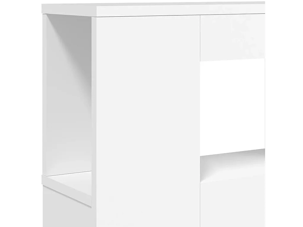 Zagłówek LED Biały 120x18,5x103,5 cm Z Drewna Inżynieryjnego Z Przechowywaniem i Oświetleniem RGB