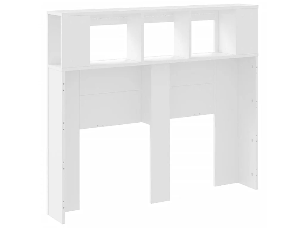 Cabeceira cama c/ LEDs 120x18,5x103,5 cm deriv. madeira branco