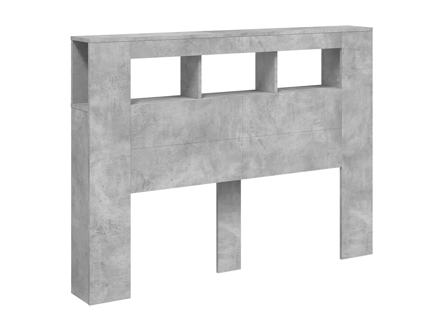 Hoofdeinde met LED 140x18,5x103,5 cm bewerkt hout betongrijs