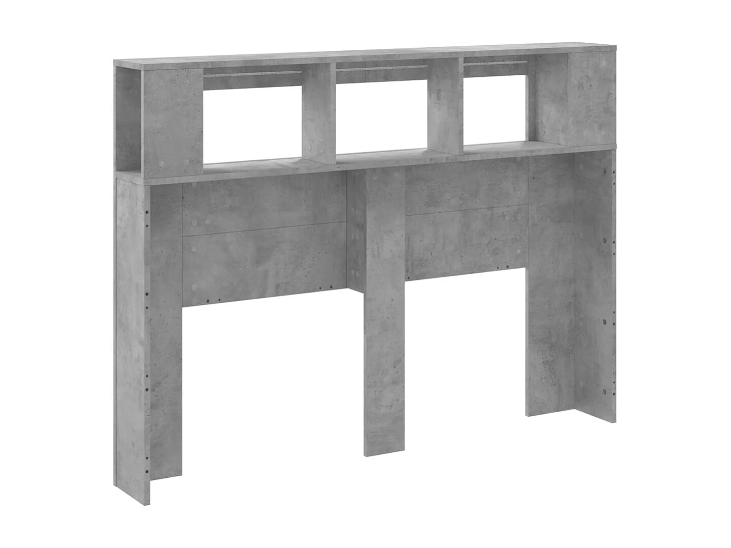 Hoofdeinde met LED 140x18,5x103,5 cm bewerkt hout betongrijs
