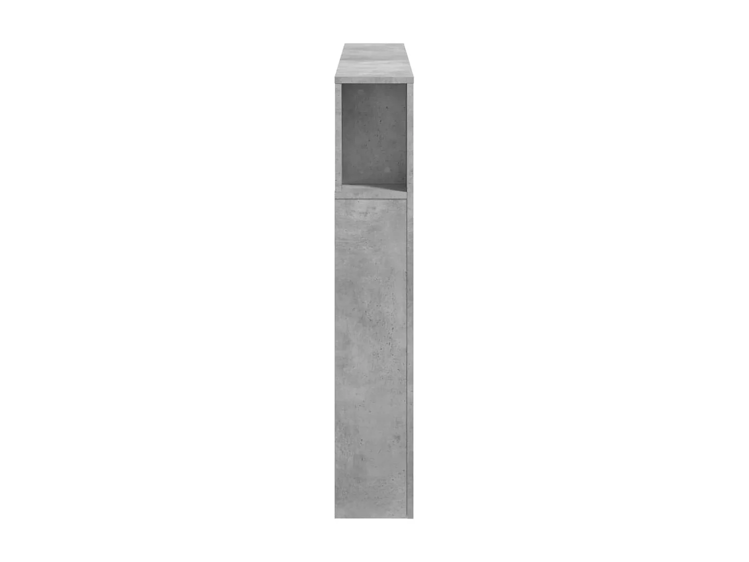 Hoofdeinde met LED 140x18,5x103,5 cm bewerkt hout betongrijs