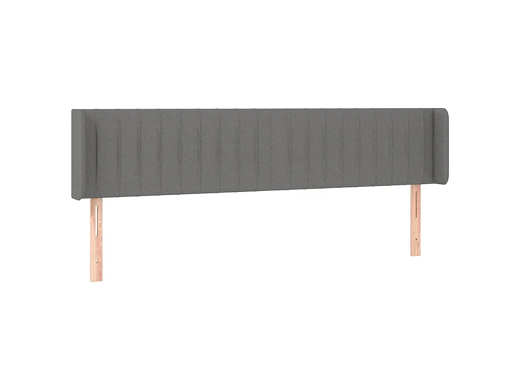 Tête de lit à LED Gris foncé 163x16x78/88 cm Tissu
