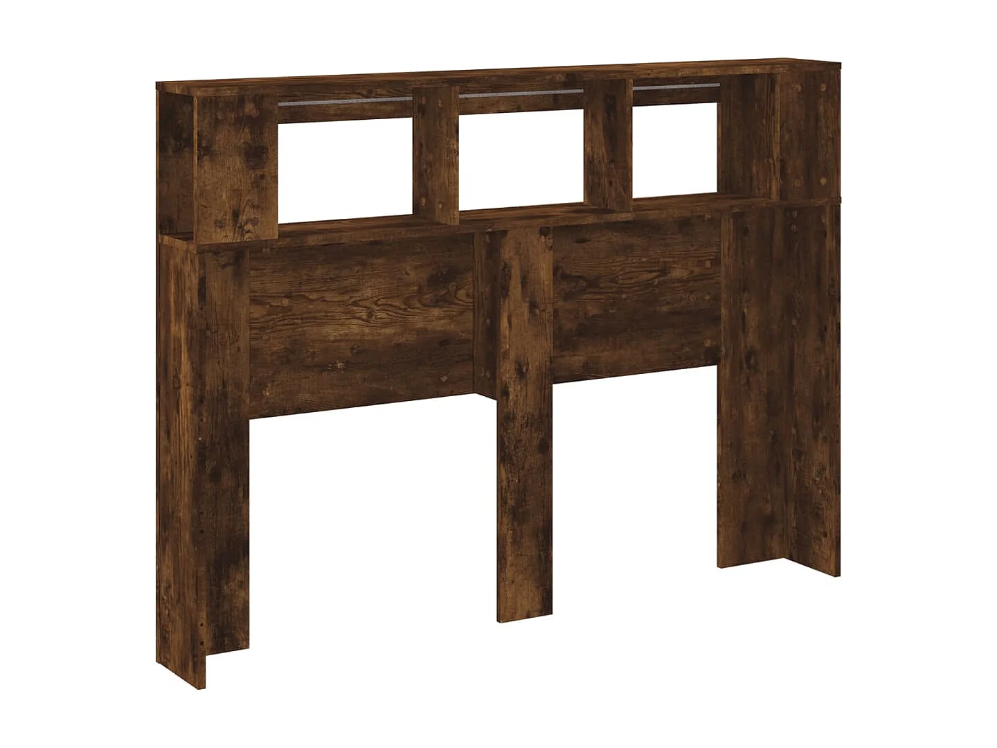 Cabecero LED madera ingeniería roble ahumado 140x18,5x103,5 cm