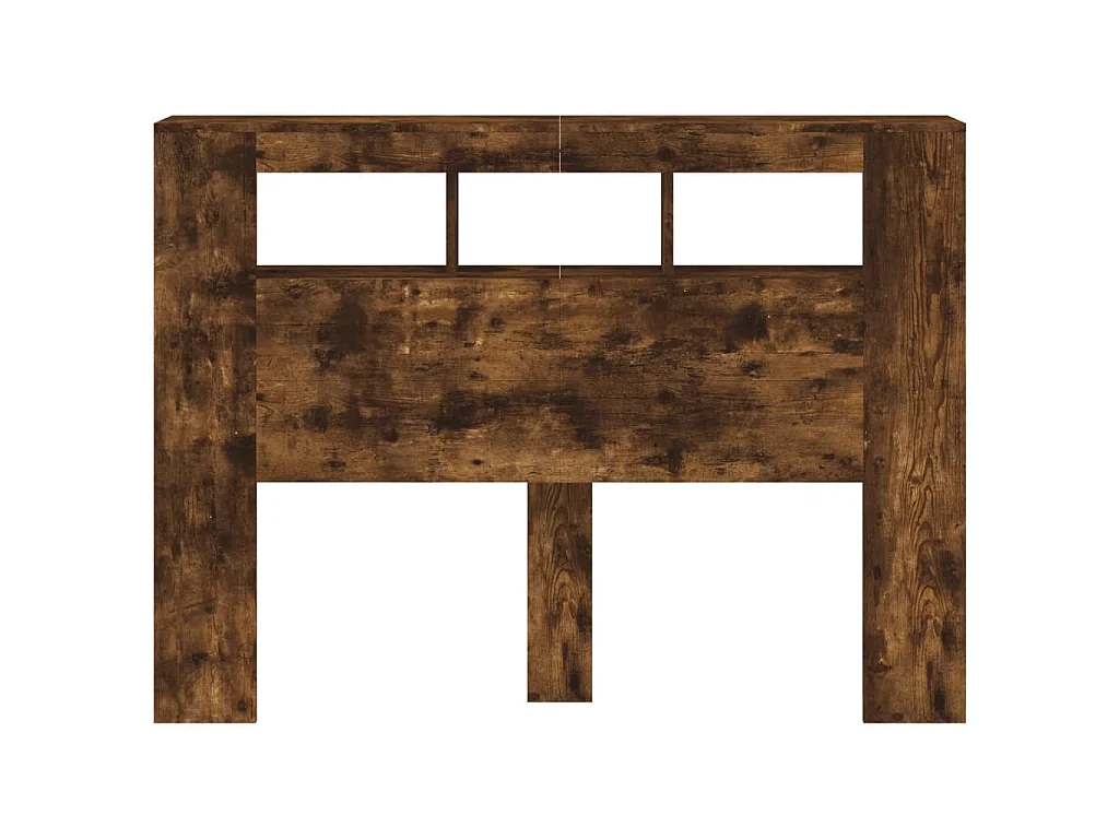 Hoofdeinde met LED 140x18,5x103,5 cm bewerkt hout gerookt eiken