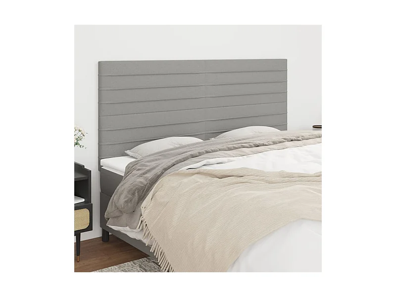 Tête de lit Gris clair 180 x 5 x 118/128 cm Tissu