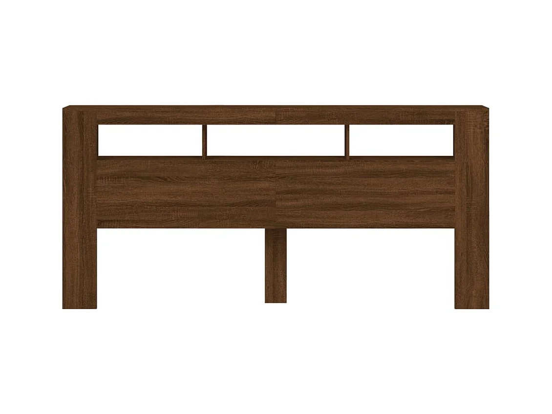 Tête de lit à LED chêne marron 220x18,5x103,5cm bois ingénierie