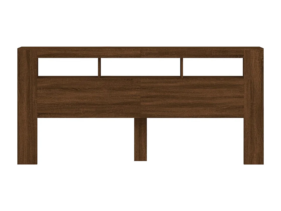Tête de lit à LED chêne marron 220x18,5x103,5cm bois ingénierie
