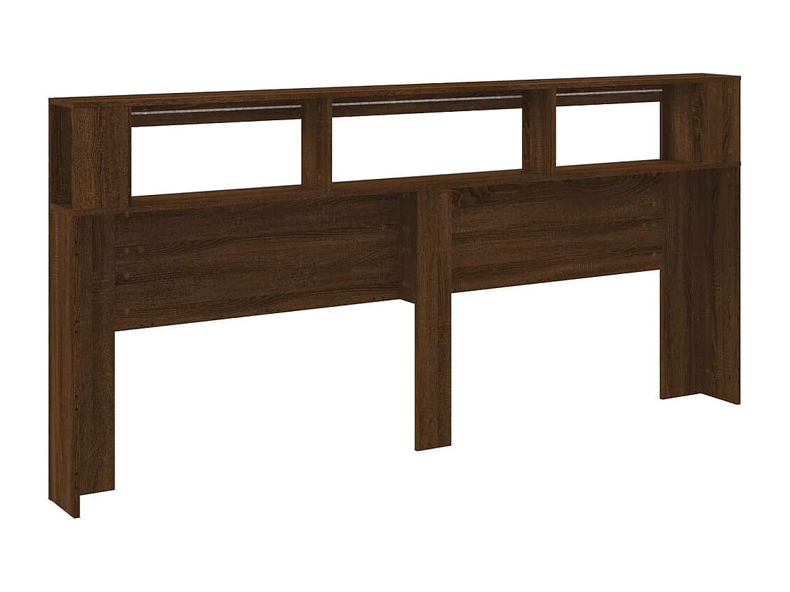 Tête de lit à LED chêne marron 220x18,5x103,5cm bois ingénierie