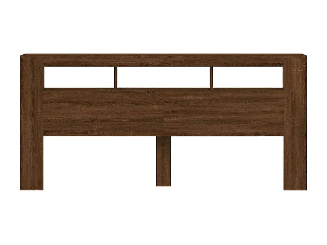 Hoofdeinde met LED 220x18,5x103,5 cm bewerkt hout bruineiken