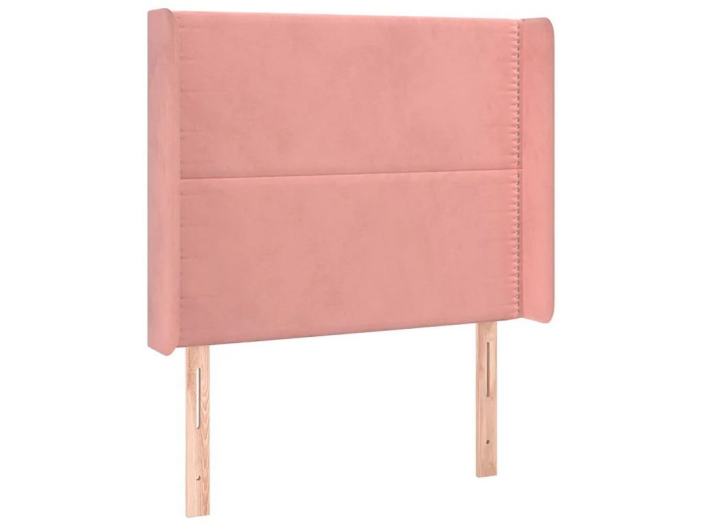 Tête de lit avec oreilles Rose 93x16x118/128 cm Velours