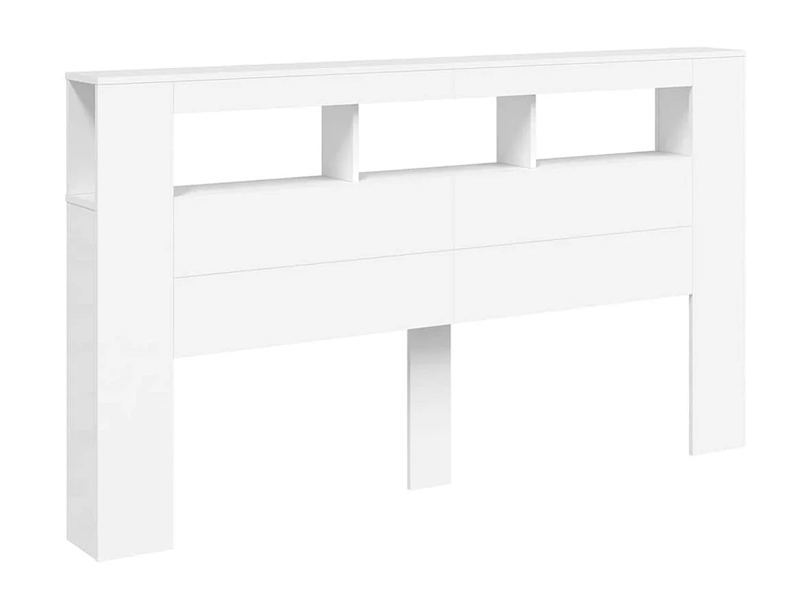 Testiera LED Bianca 180x18,5x103,5 cm Legno Multistrato