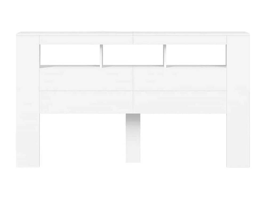 Testiera LED Bianca 180x18,5x103,5 cm Legno Multistrato