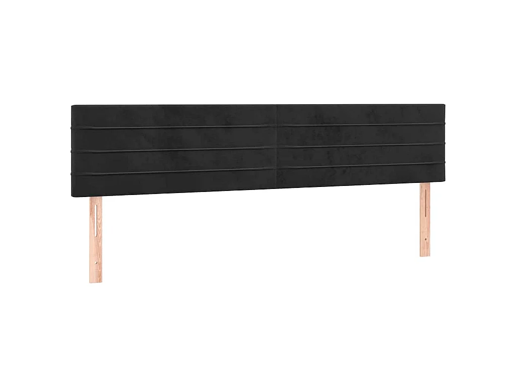 Testiera Nera 200x5x78/88 cm in Velluto