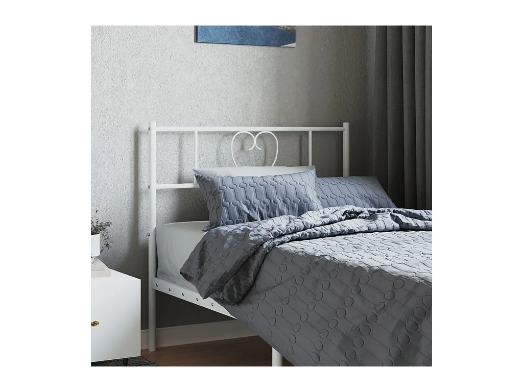 Tête de lit métal blanc 90 cm