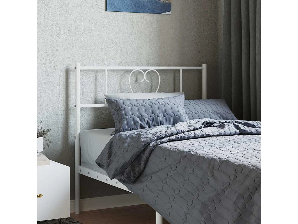 Tête de lit de remplacement métal blanc 90 cm