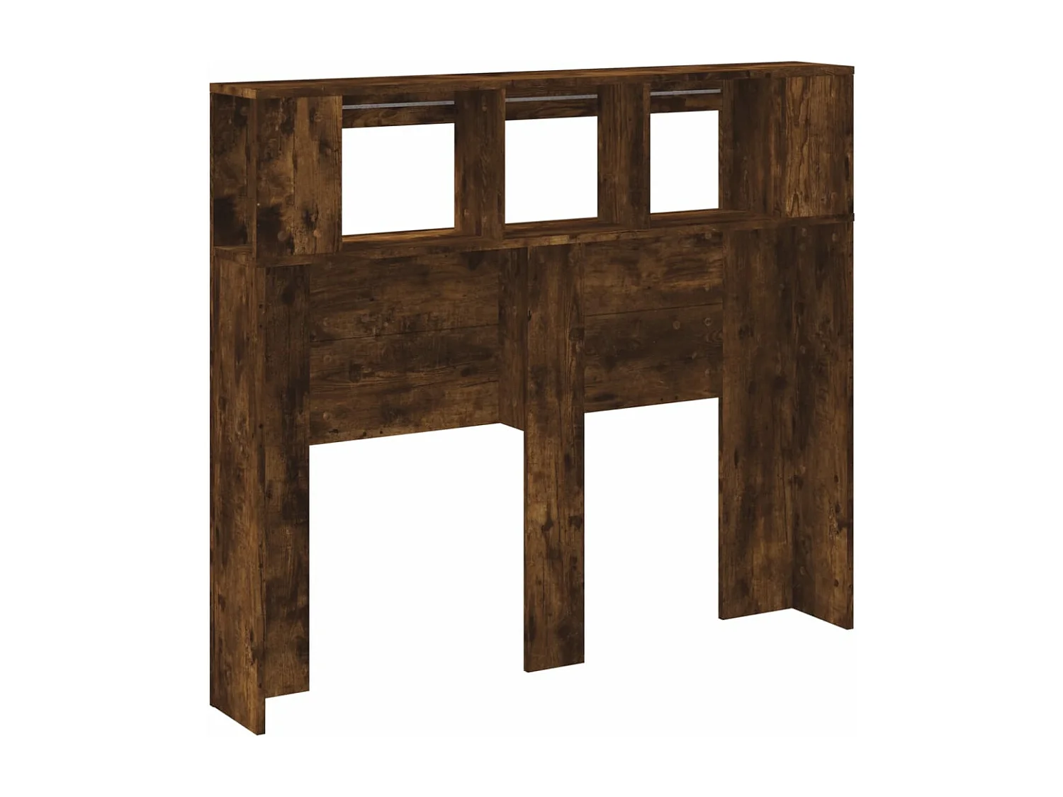 Cabecero LED madera ingeniería roble ahumado 120x18,5x103,5 cm