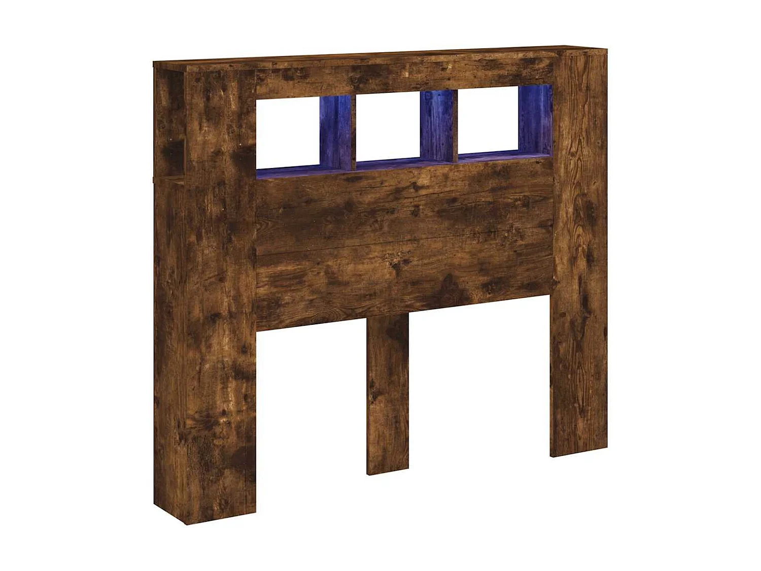 Hoofdeinde met LED 120x18,5x103,5 cm bewerkt hout gerookt eiken