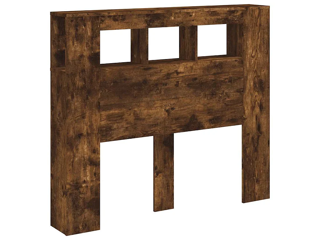 Hoofdeinde met LED 120x18,5x103,5 cm bewerkt hout gerookt eiken
