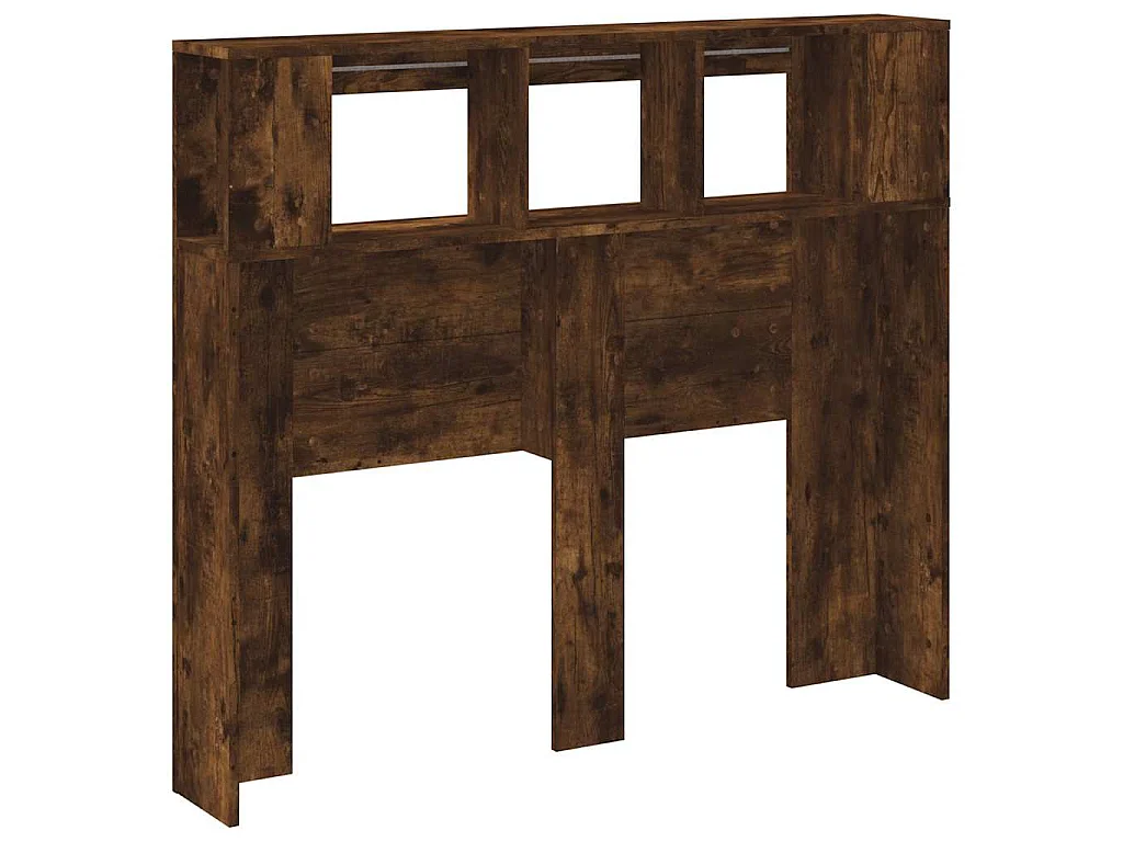 Hoofdeinde met LED 120x18,5x103,5 cm bewerkt hout gerookt eiken