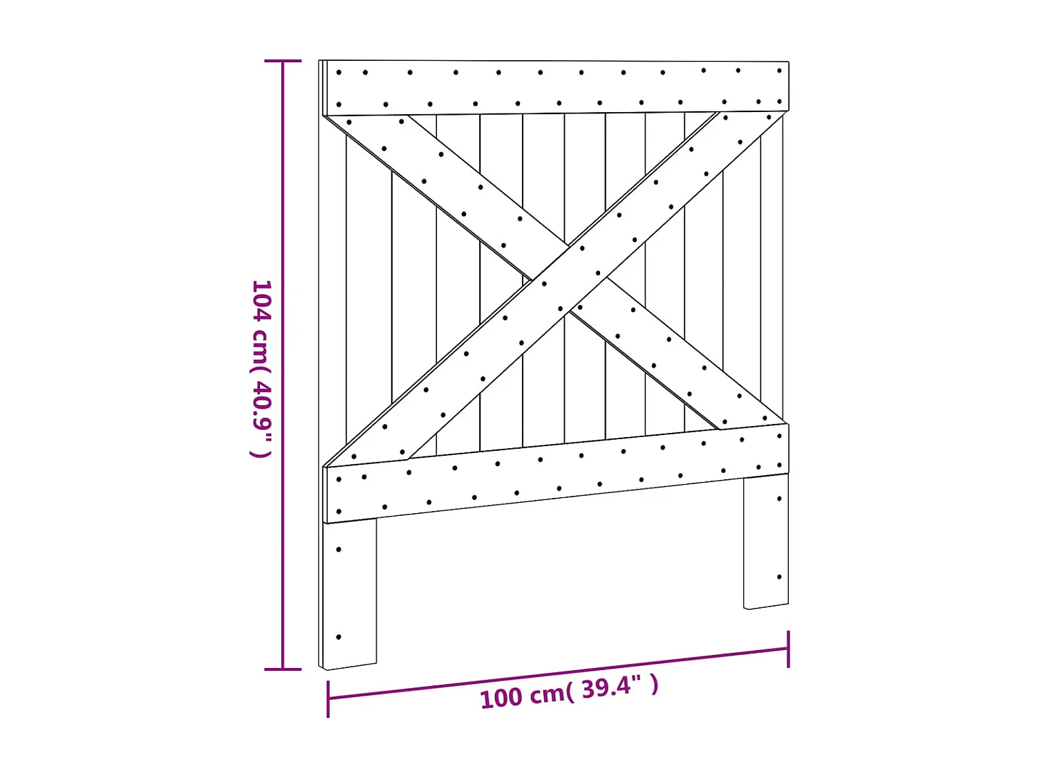Tête de lit 100x104 cm bois massif de pin