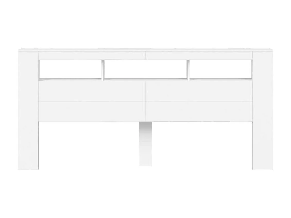 Tête de lit à LED blanc 220x18,5x103,5 cm bois d'ingénierie