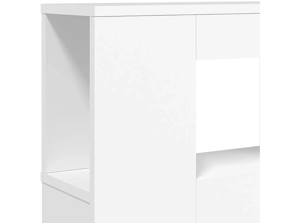 Tête de lit à LED blanc 220x18,5x103,5 cm bois d'ingénierie