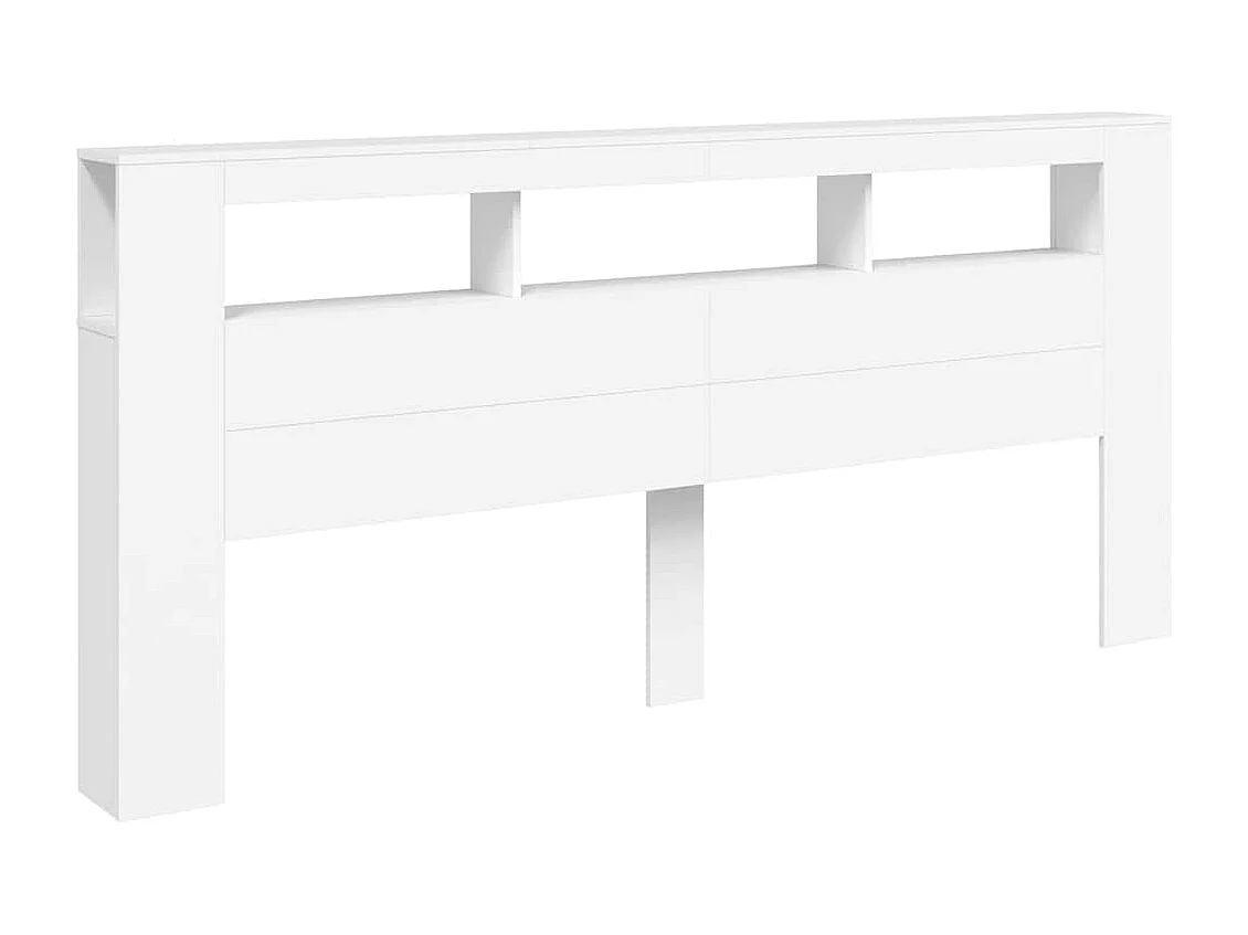 Tête de lit à LED blanc 220x18,5x103,5 cm bois d'ingénierie