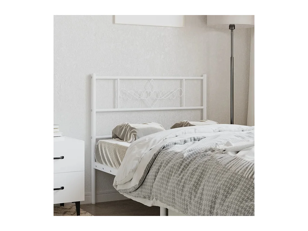 Tête de lit métal blanc 90 cm