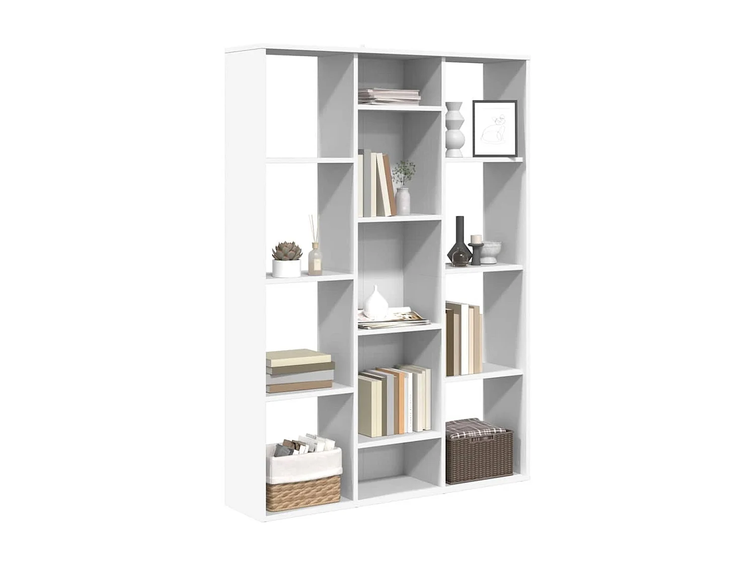 Séparateur de pièce/Bibliothèque Blanc 100x24x140 cm