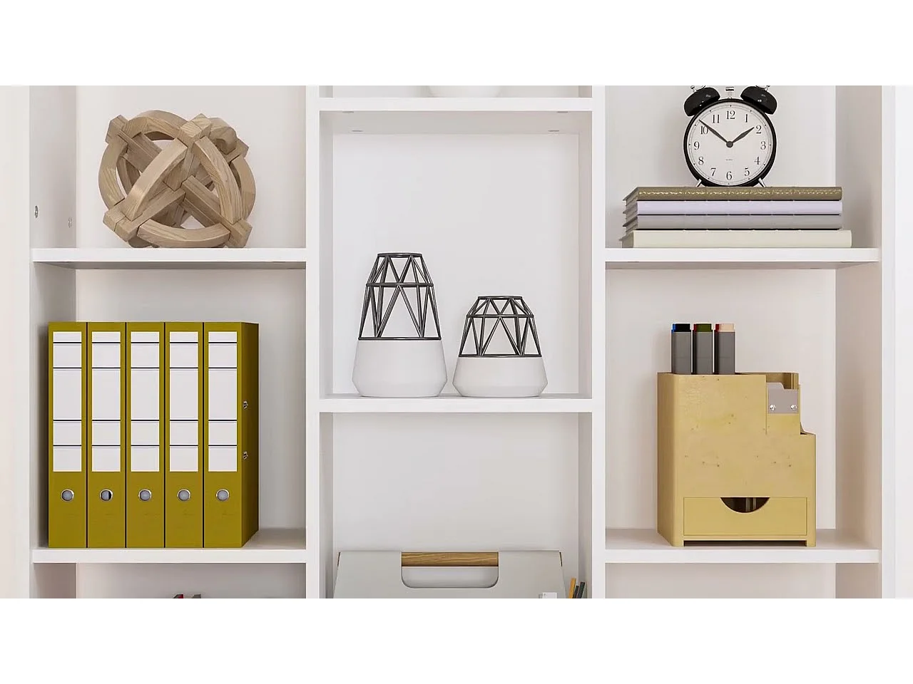 Libreria/Divisorio Bianco 100x24x140 cm in Legno Multistrato